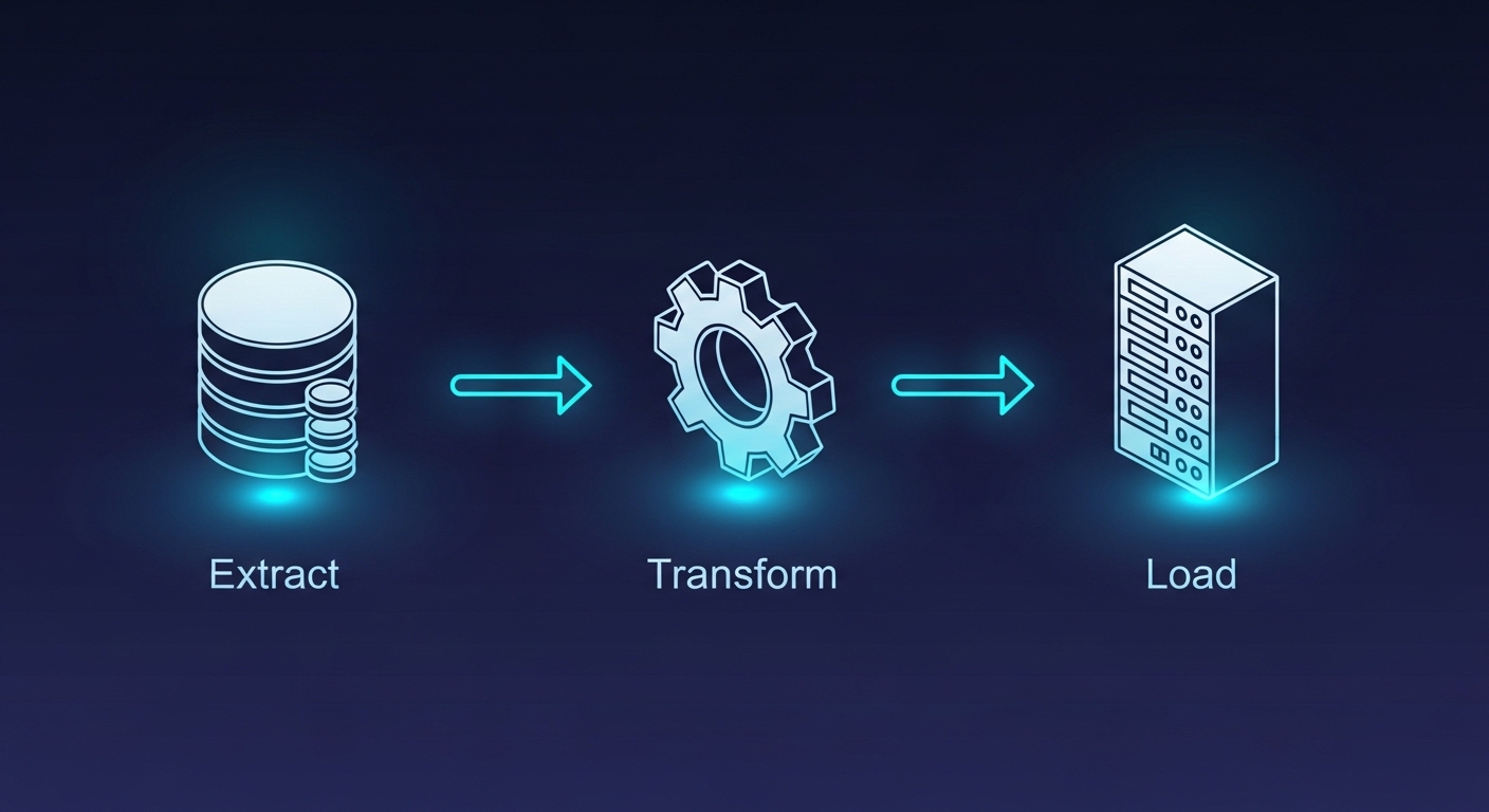 ETL e ELT: diagrama mostrando as etapas Extract, Transform e Load no pipeline de dados